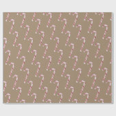 Rustic Kraft Red kerstsnoepjes Cadeaupapier (Vlak)