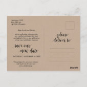 Rustic Kraft, red onze nieuwe date, bruiloft uitge Briefkaart (Achterkant)