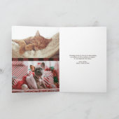 Rustic Kraft Red Plaid Vrolijke Kerstfoto Feestdagen Kaart (Binnen)