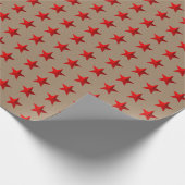 Rustic Kraft Red Stars Cadeaupapier (Hoek)