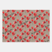 Rustic Kraft Red Valentijn Aangepast Gezegde Inpakpapier Vel (Voorkant 3)