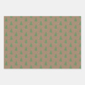 Rustic Kraft Red White Green Snowy kerstbomen Inpakpapier Vel (Voorkant 3)