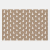 Rustic Kraft Red White Green Snowy kerstbomen Inpakpapier Vel (Voorkant 2)