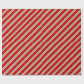Rustic Kraft Red Wide Stripe Vakantie Cadeaupapier (Vlak)