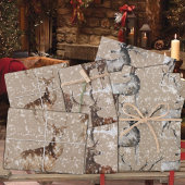 Rustic Kraft Reindeer Stags Grote Antlers Inpakpapier Vel