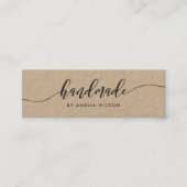 Rustic Kraft Relax Script Handgemaakt Mini Visitekaartje (Voorkant)