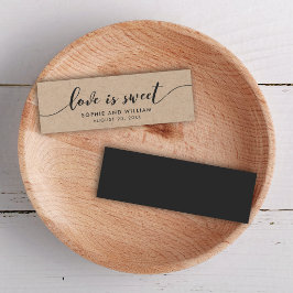 Rustic Kraft Relax Script Huwelijk is Liefde Zoet Mini Visitekaartjes