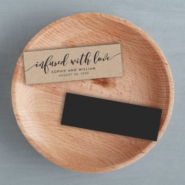 Rustic Kraft Relax Script Infused with Love Mini Visitekaartjes (Creator heeft geüpload)
