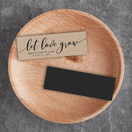 Rustic Kraft Relax Script Trouw Huwelijk Laat Lief Mini Visitekaartjes