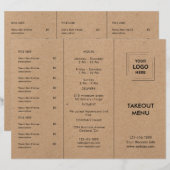 Rustic Kraft Restaurant Afhaalmenu Ontwerp (Voorkant / Achterkant)