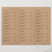 Rustic Kraft Restaurant Afhaalmenu Ontwerp (Achterkant)