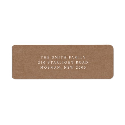 Rustic Kraft Return Address Label (Voorkant)