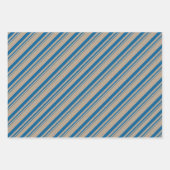 Rustic Kraft Rood Groen Blauw Snoep Strepen Inpakpapier Vel (Voorkant 3)