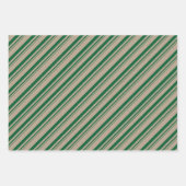 Rustic Kraft Rood Groen Blauw Snoep Strepen Inpakpapier Vel (Voorkant 2)