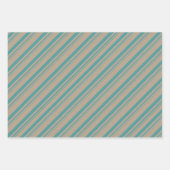 Rustic Kraft  Rood Wit Blauwgroen Snoep Strepen Inpakpapier Vel (Voorkant 3)