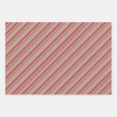 Rustic Kraft  Rood Wit Blauwgroen Snoep Strepen Inpakpapier Vel (Voorkant)