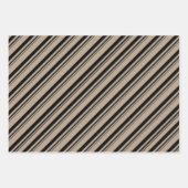 Rustic Kraft Rood Wit Zwart Snoep Strepen Inpakpapier Vel (Voorkant 3)