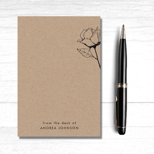 Rustic Kraft Roos Vloer van het bureau van naam Post-it® Notes