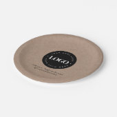 Rustic Kraft Round Circle Custom Company Logo Papieren Bordje (Gekanteld)