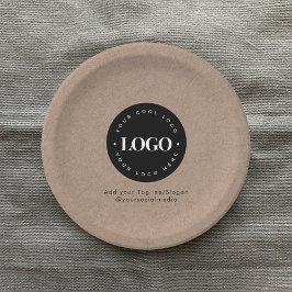 Rustic Kraft Round Circle Custom Company Logo Papieren Bordje