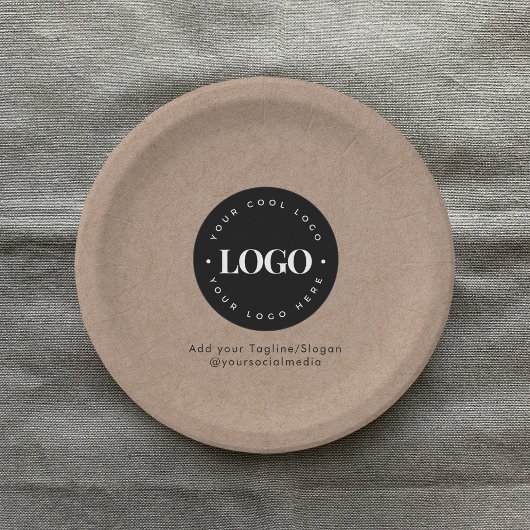 Rustic Kraft Round Circle Custom Company Logo Papieren Bordje