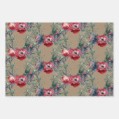 Rustic Kraft Rozen Pine & Spruce Greenery Trellis Inpakpapier Vel (Voorkant 3)