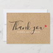 Rustic Kraft Ruby Red Love Harts Hartelijk dank Kaart (Voorkant)