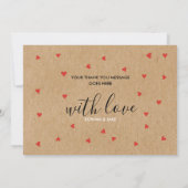 Rustic Kraft Ruby Red Love Harts Hartelijk dank Kaart (Achterkant)