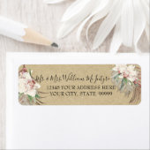 Rustic Kraft Sage Floral Tropical Foliage Wedding Etiket (Insitu)
