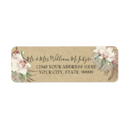 Rustic Kraft Sage Floral Tropical Foliage Wedding Etiket
