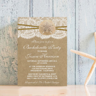 Rustic Kraft Sand Dollar Beach Kaart