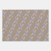 Rustic Kraft Scandinavian Blue Snowflakes Inpakpapier Vel (Voorkant 3)