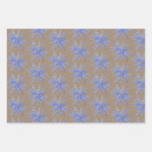 Rustic Kraft Scandinavian Blue Snowflakes Inpakpapier Vel (Voorkant 2)