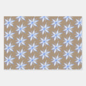 Rustic Kraft Scandinavian Blue Snowflakes Inpakpapier Vel (Voorkant)