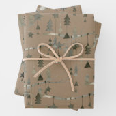 Rustic Kraft Scandinavian Hanging String Ornaments Inpakpapier Vel (In situ)