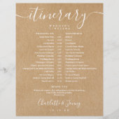 Rustic Kraft Schedule Wedding Itinerary Tijdlijn (Voorkant)