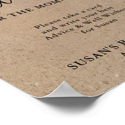 Rustic Kraft Script Baby shower Advice & Wishes Poster (Hoek)