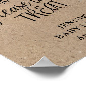 Rustic Kraft Script Baby shower Favor Display Poster (Hoek)
