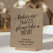 Rustic Kraft Script Baby shower Favor Display Poster