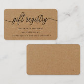 Rustic Kraft Script Cadeauregister Informatiekaartje (Voorkant / Achterkant)