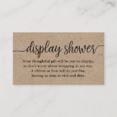 Rustic Kraft Script Display Shower Insert Kaart (Voorkant)