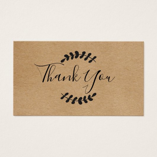 Rustic Kraft Script - Hartelijk dank Visitekaartje (Voorkant)