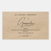 Rustic kraft Script Homemade Granola Label (Voorkant)