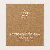 Rustic Kraft Script, Logo/Afbeelding - Hartelijk d Visitekaartje (Binnenkant ongevouwen)