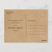 Rustic Kraft Script Photo Weddenschap Bedankt Briefkaart (Achterkant)
