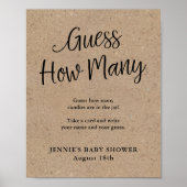 Rustic Kraft Script raden hoeveel gameweergave Poster (Voorkant)