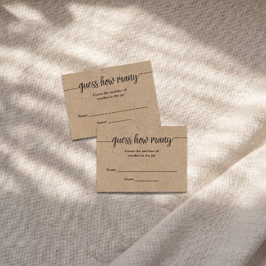 Rustic Kraft Script raden hoeveel Kaart het spel h