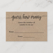 Rustic Kraft Script raden hoeveel Kaart het spel h (Voorkant)