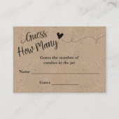 Rustic Kraft Script raden hoeveel Kaart het spel h Visitekaartje (Voorkant)