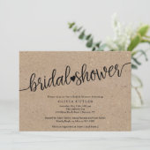 Rustic Kraft Script Vrijgezellenfeest Kaart (Staand voorkant)